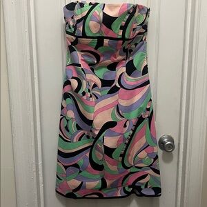 Tibi Multicolor Strapless Dress